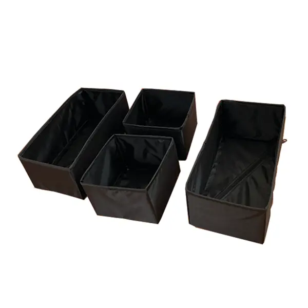 Набор коробок без крышки 15x11x31/15x11x15 см полиэстер цвет черный 4 шт