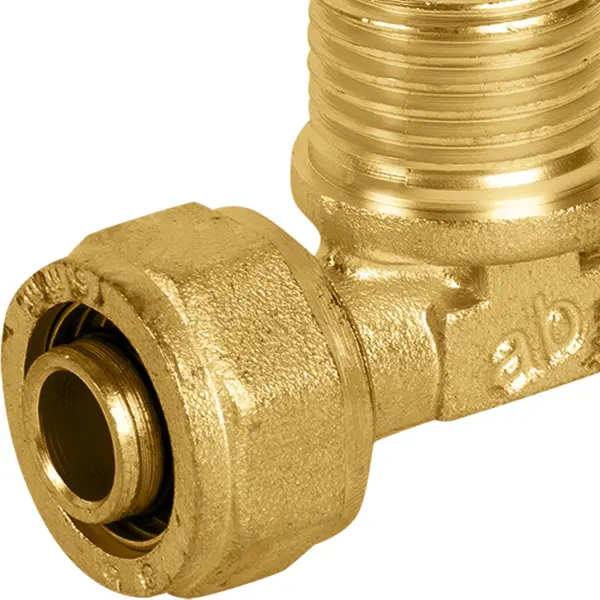 Тройник комбинированный Aquabeam 16x1/2"x16 мм НР латунь ABO.333.Y.160416