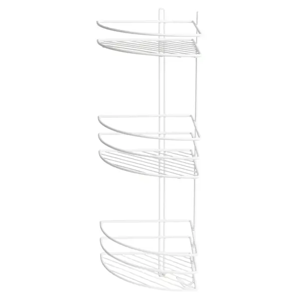 Полка для ванной Proffero 3 яруса угловая сталь цвет белый