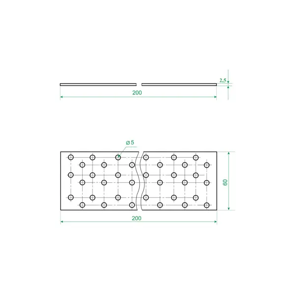 Соединительная пластина 200x60x2.5 мм