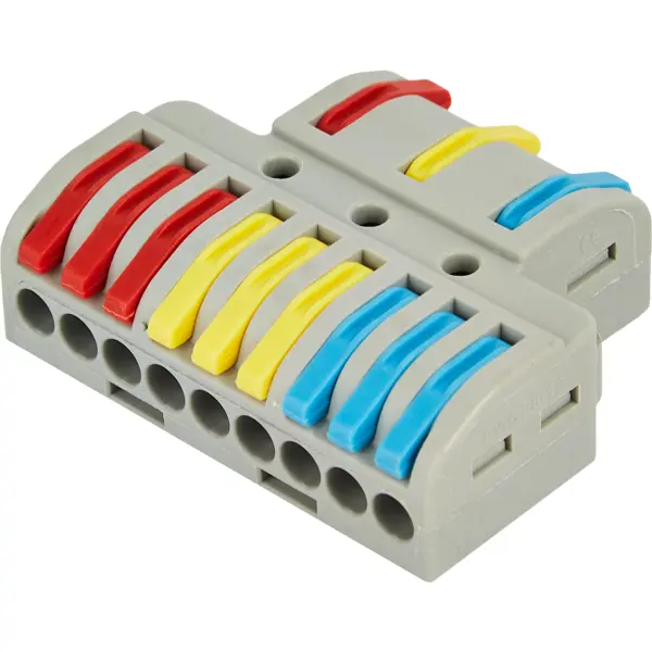 Клеммы разветвительные рычажковые Duwi СМК-539 PRO 3x9-проводные 4мм² серые 4шт 26663 5