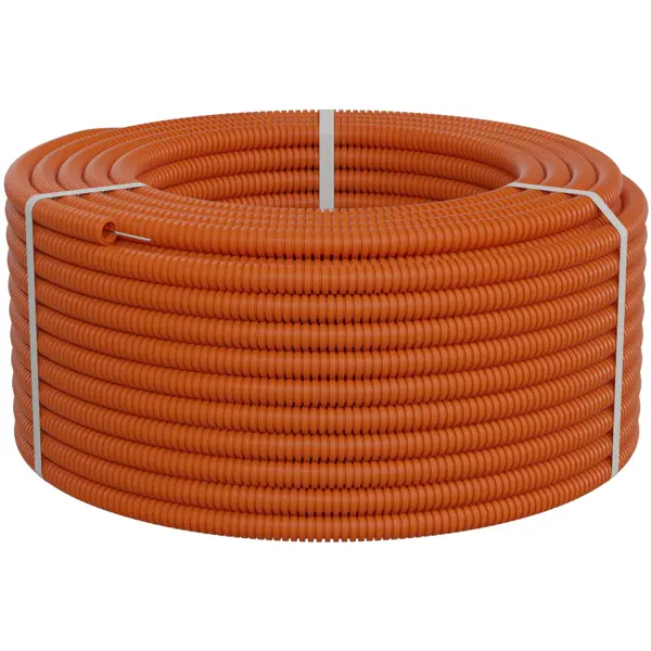 Труба гофрированная Экопласт ПНД D20 мм 100 м тяжелая цвет оранжевый