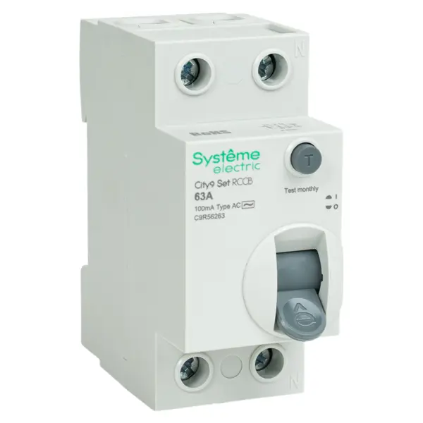 УЗО Systeme Electric City9 Set 2P 63 А 100мА 6кА AC C9R56263