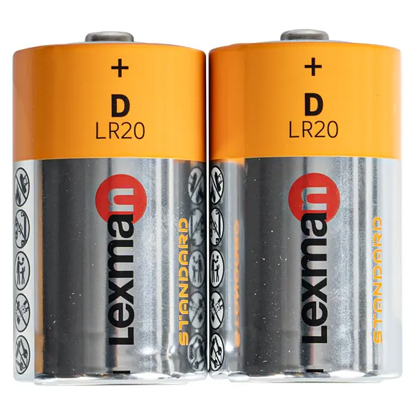 Батарейка алкалиновая Lexman D/LR20 2 шт.