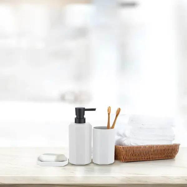 Мыльница Swensa Grid пластик цвет белый