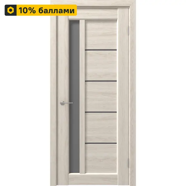 Дверь межкомнатная со стеклом Artens Брио 90x200 см ПВХ цвет дуб филадельфия с замком и петлями