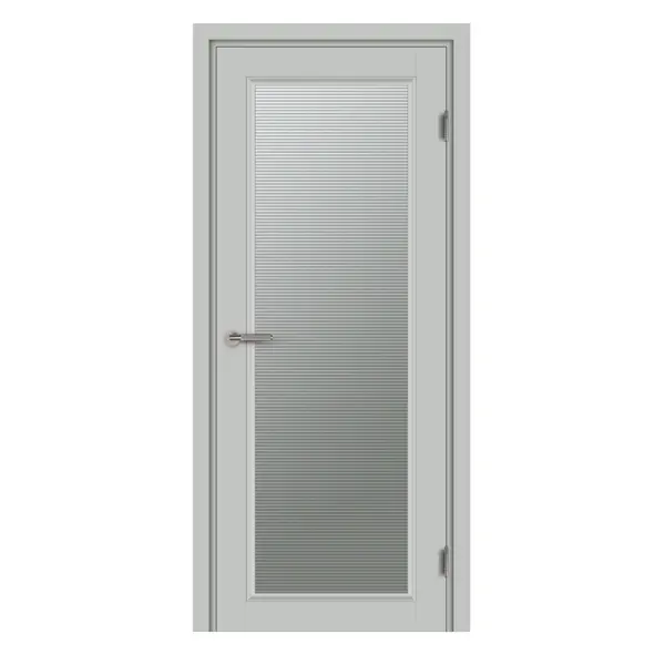 Дверь межкомнатная со стеклом Лион 90x200 см Hardflex цвет серый жемчуг с замком и петлями