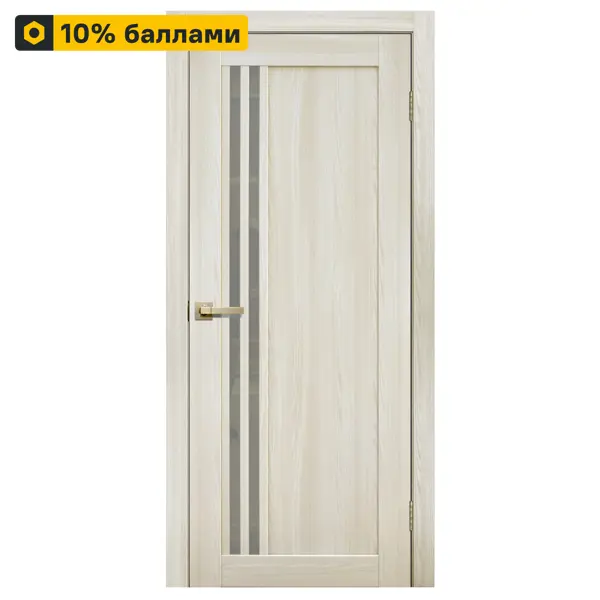 Дверь межкомнатная глухая Artens Дукато 90x200 см Hardflex цвет бора с замком и петлями