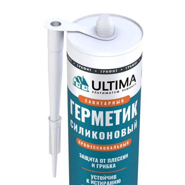 Герметик силиконовый санитарный Ultima цвет графит 280 мл