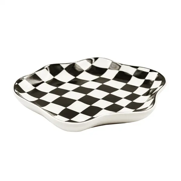 Мыльница Bath Plus Chess W-CE2023A-SD керамика цвет белые и черные квадратики