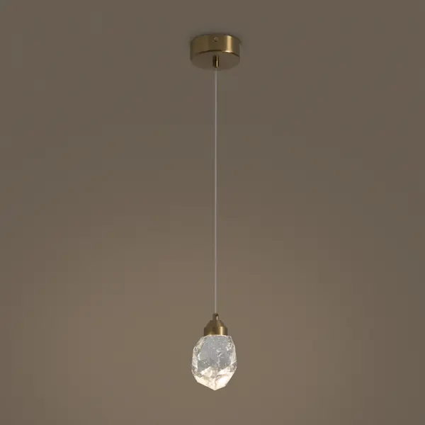 Светильник подвесной Roche 2 м² нейтральный белый свет цвет латунь/прозрачный