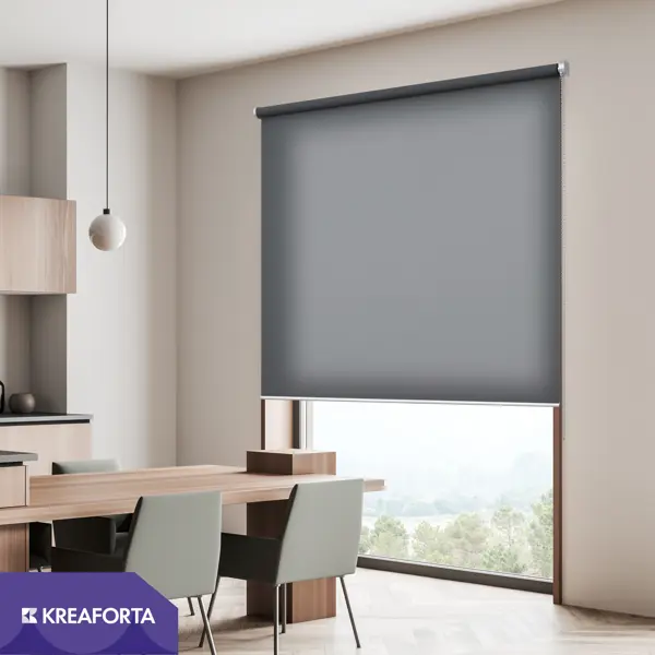 Штора рулонная KREAFORTA Amur 200x230 см темно-серая