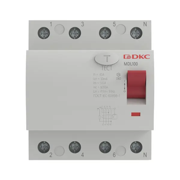 УЗО DKC Yon 4P 40 А 30 мА 10 кА АС