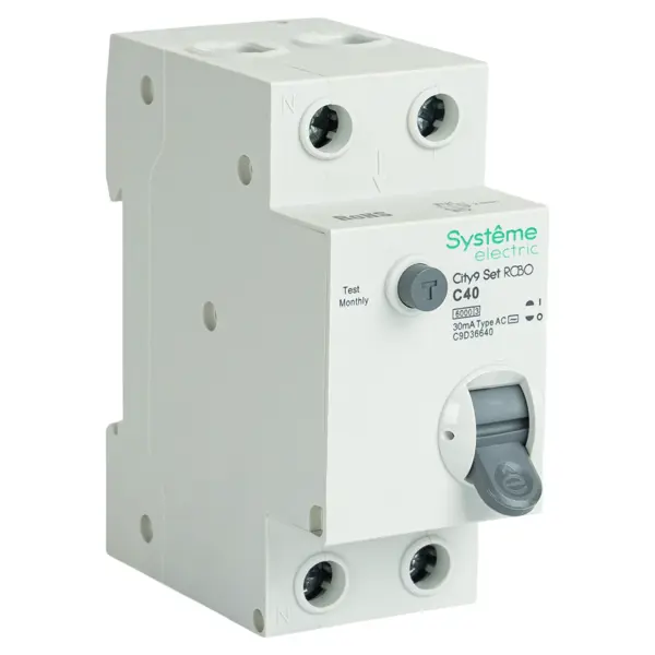 Дифференциальный автомат Systeme Electric City9 Set C9D36640 1P N С40 А 30мА 6кА AC