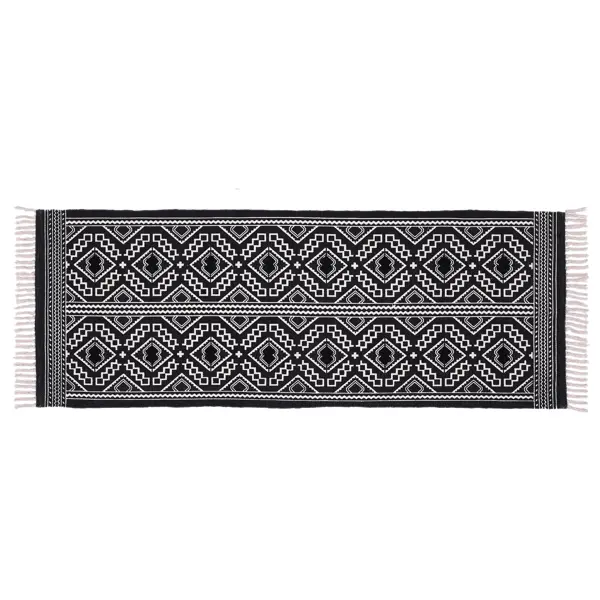 Коврик декоративный KREAFORTA Cauvery 60x180 см хлопок цвет черно-белый