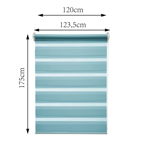 Штора рулонная день-ночь Inspire Peter 120x175 см бирюза Aqua 3