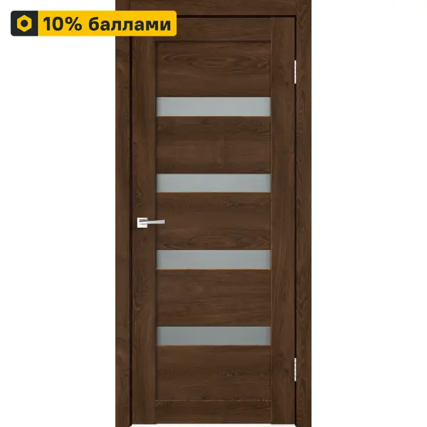 Дверь межкомнатная со стеклом Лайн 2 90x200 см Hardflex цвет дуб тернер венге без замка, без петель
