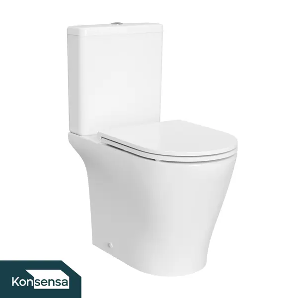 Унитаз-компакт KONSENSA Lisso безободковый сиденье с микролифтом двойной смыв Торнадо