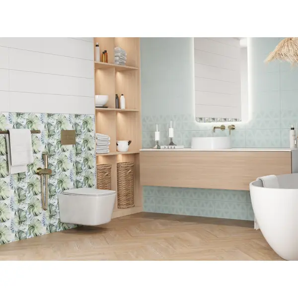 Плитка настенная Mersey Tropic A0554G24103 20x40 см 1.6 м² матовая цвет зеленый