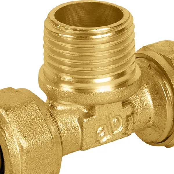 Тройник комбинированный Aquabeam 16x1/2"x16 мм НР латунь ABO.333.Y.160416