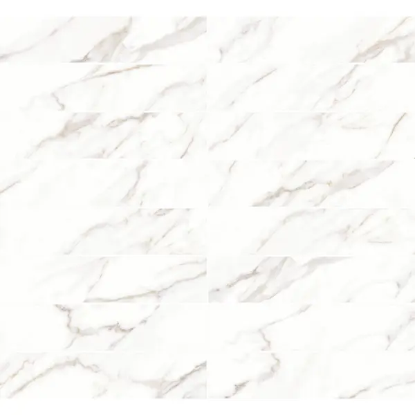 Глазурованный керамогранит Alma Ceramica Calacatta Incanto 04 20x90 см 1.62 м² матовый цвет белый