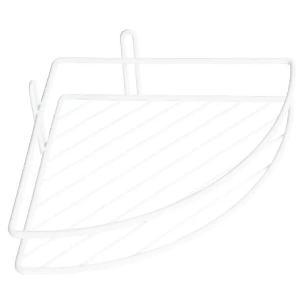 Полка для ванной Proffero 1 ярус угловая сталь цвет белый