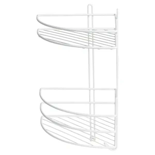 Полка для ванной Proffero 2 яруса угловая сталь цвет белый