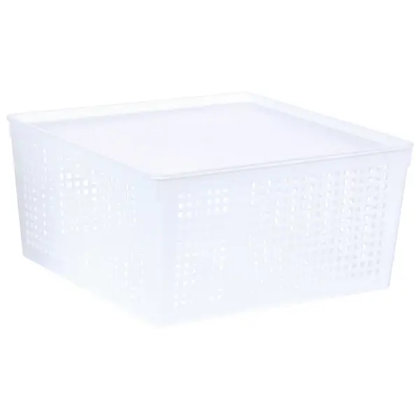 Контейнер для хранения 31x31x15 см пластик с крышкой цвет белый