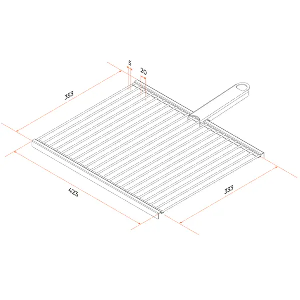 Гриль для барбекю Gratar РБ102 36x2x42 см нержавеющая сталь