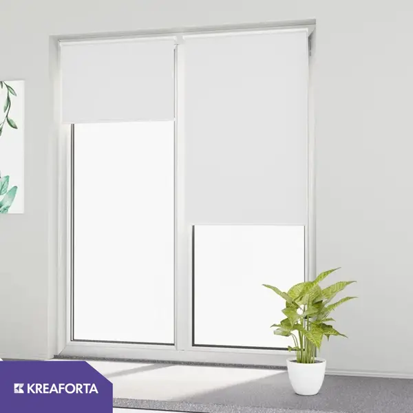Рулонная штора блэкаут KREAFORTA Vorga 50x160 см белая