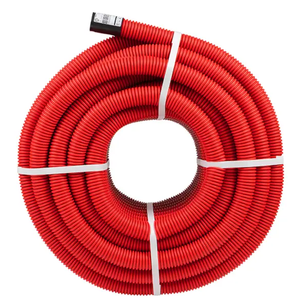 Труба гофрированная EKF ПНД D40 мм 25 м гибкая цвет красный