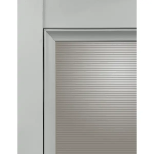 Дверь межкомнатная со стеклом Лион 90x200 см Hardflex цвет серый жемчуг с замком и петлями