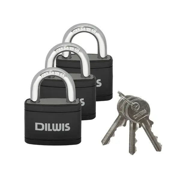 Замок навесной DILWIS 33.8x41 мм чугун 3 шт.