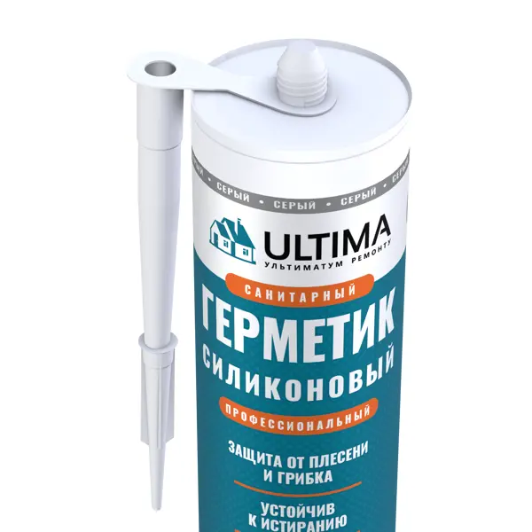 Герметик силиконовый Ultima цвет серый 280 мл