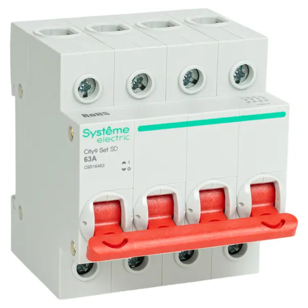 Автоматический выключатель Systeme Electric City9 Set C9S16463 4P C63 А 6 кА