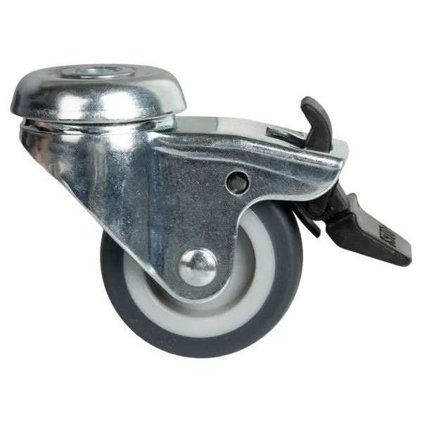 Мебельный ролик поворотный с тормозом 50 мм до 40 кг цвет серый