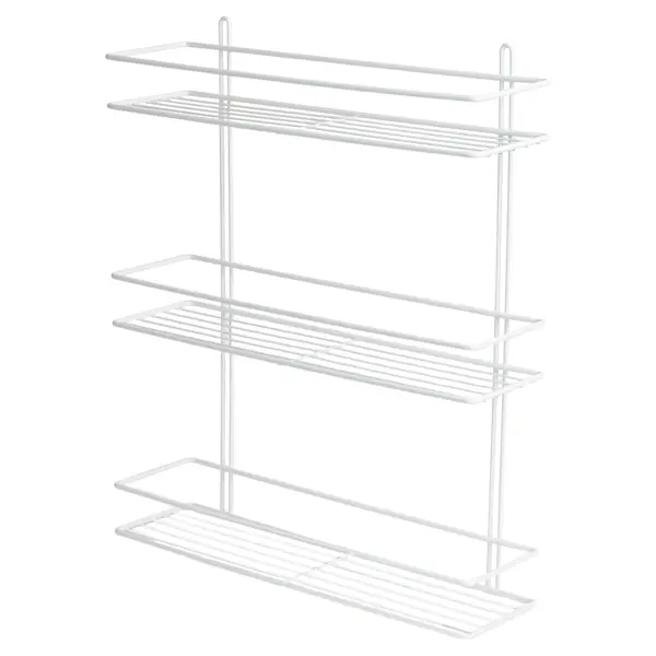 Полка для ванной Proffero 3 яруса прямая сталь цвет белый