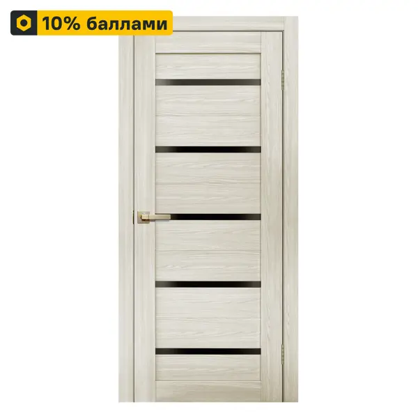 Дверь межкомнатная глухая Artens Дукато горизонтальная 90x200 см Hardflex цвет бора с замком и петлями