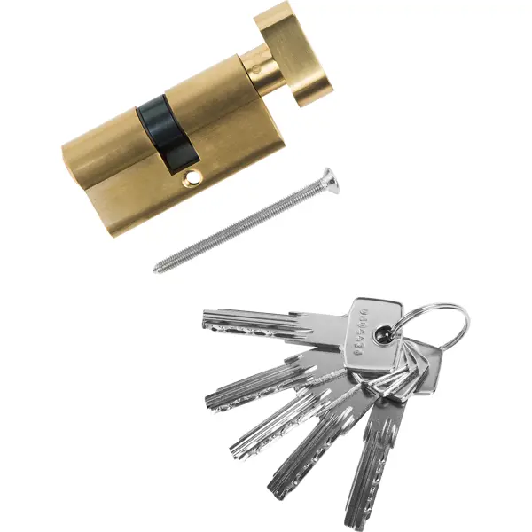 Цилиндр Standers TTBL1-3030NB, 30x30 мм, ключ/вертушка, цвет латунь