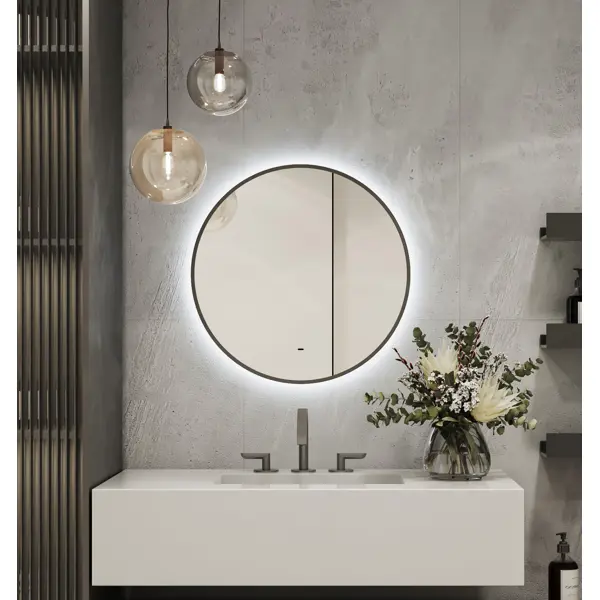 Зеркало в ванную комнату Bloom 60 см круглое с подсветкой