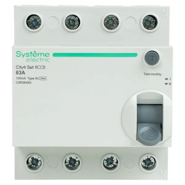 УЗО Systeme Electric City9 Set 4P 63 А 100мА 6кА AC C9R56463