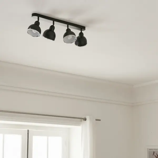 Спот поворотный Inspire Farell 4 лампы E14 3 м² цвет черный