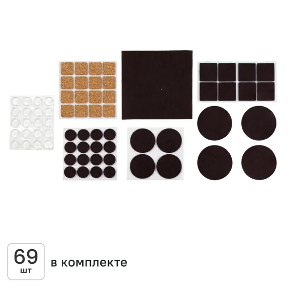 Накладка на мебельные ножки KONSENSA 8 мм прямоугольные фетр цвет белый