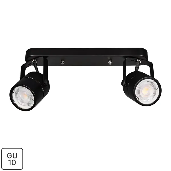 Спот поворотный Arte Lamp Mizar 2 лампы GU10 4 м² цвет черный