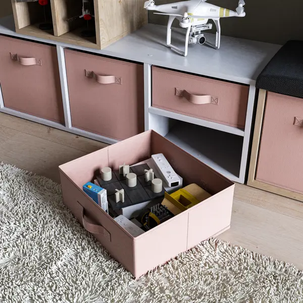 Короб-органайзер Кисс KONSENSA 15x31x31 см полиэстер цвет розовый
