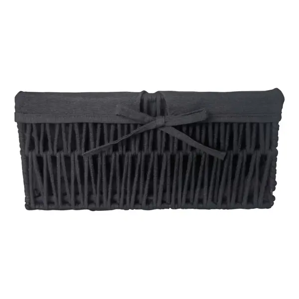 Корзина для хранения 34x24x15 см, 30x20x13 см полиэстер цвет черный 2 шт
