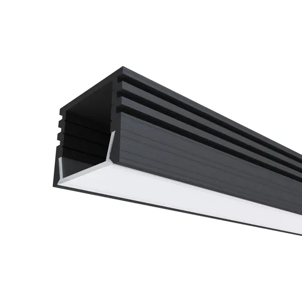 Профиль П-образный Apeyron для светодиодной ленты алюминиевый 10 мм 2 м накладной цвет черный