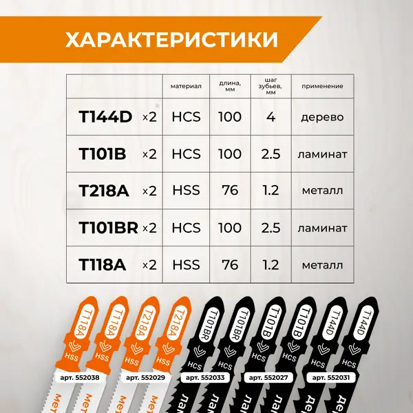 Набор пилок для электролобзика Rage 552200 быстрый рез, 10 шт.