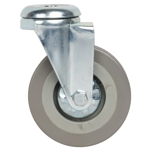 Колесо поворотное без тормоза 75 мм до 50 кг с болтом М10 цвет серый
