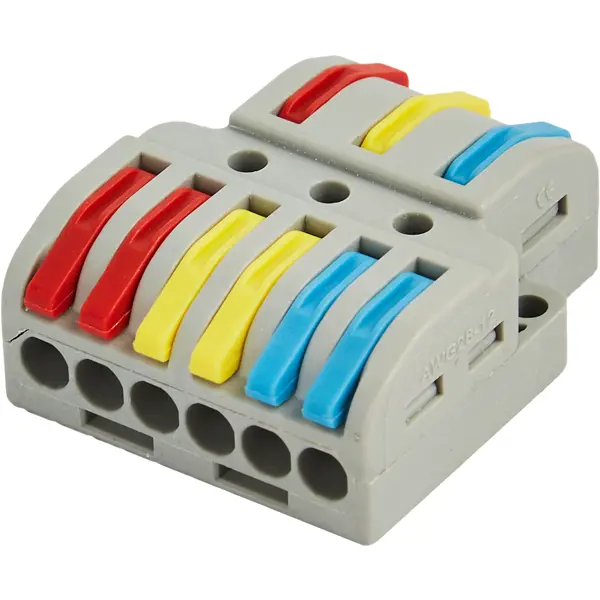 Клеммы разветвительные рычажковые Duwi СМК-536 PRO 3x6-проводные 4мм² серые 4шт 26661 1